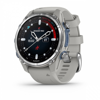 Garmin Descent Mk3 - 43 мм | steel/grey silicone band