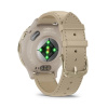 Garmin Venu 3s - 41 мм | Soft gold stainless steel bezel with French grey case and leather band