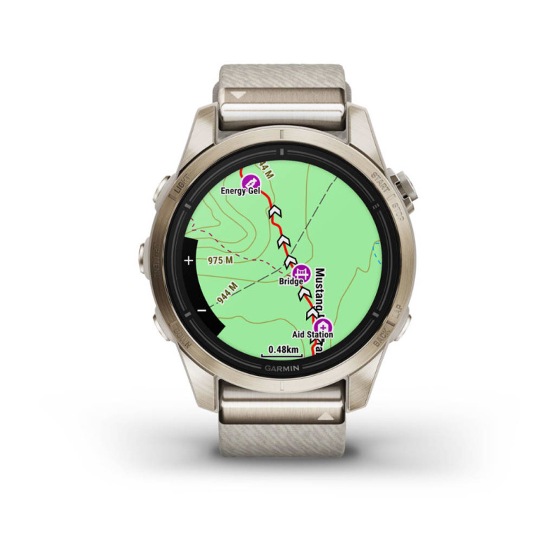 Garmin Epix Pro (Gen 2) - 42 мм SAPPHIRE | Soft Gold with Cream Heathered Nylon Band