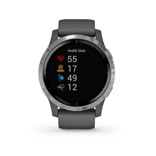 Garmin Vivoactive 4 - 45 мм | Shadow Grey with Silver Hardware