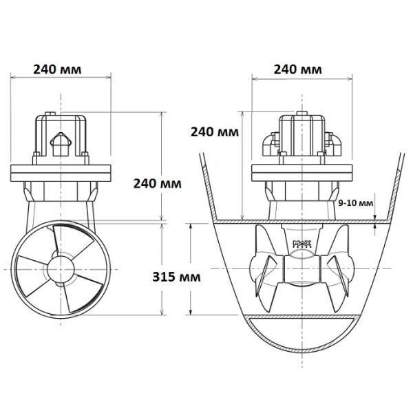 Гидравлическое подруливающее устройство CT HYD 325 (19кВт) 317599 от прозводителя MAXPOWER