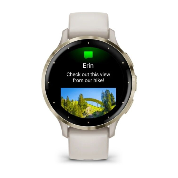 Garmin Venu 3s - 41 мм | Soft gold stainless steel bezel with ivory case and silicone band