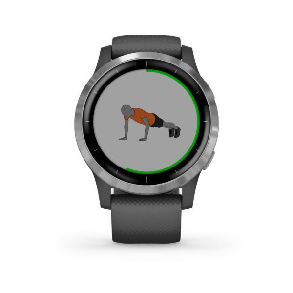 Garmin Vivoactive 4 - 45 мм | Shadow Grey with Silver Hardware