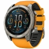 Garmin Fenix 8 - 51 мм AMOLED | Titanium with Spark orange/graphite silicone band