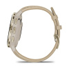Garmin Venu 3s - 41 мм | Soft gold stainless steel bezel with French grey case and leather band