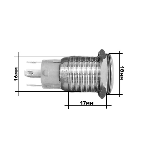 Переключатель кнопочный с фиксацией вкл/выкл красная подсветка 12-24В NEKEKE ASS-R от прозводителя NEKEKE