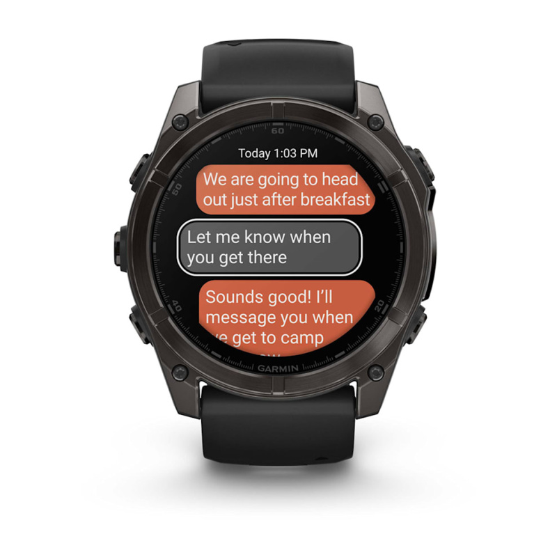 Garmin Fenix 8 - 51 мм AMOLED | Carbon grey DLC with Black/pebble grey silicone band