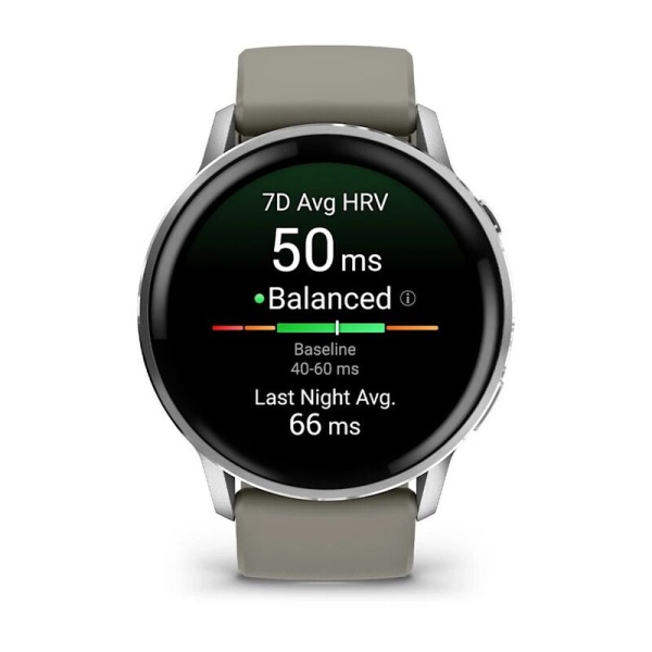 Garmin Venu 4 - 45 мм | Silver with Silver Grey Silicone Band