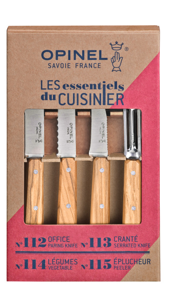 Набор ножей Set "Les Essentiels" Olive деревянная рукоять, нержавеющая сталь, коробка, 002163 002163 от прозводителя Opinel